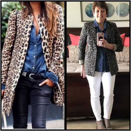 How to wear animal print and chambray shirt