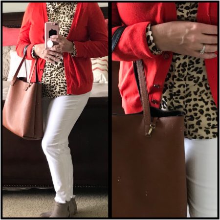 how to wear animal print with white denim