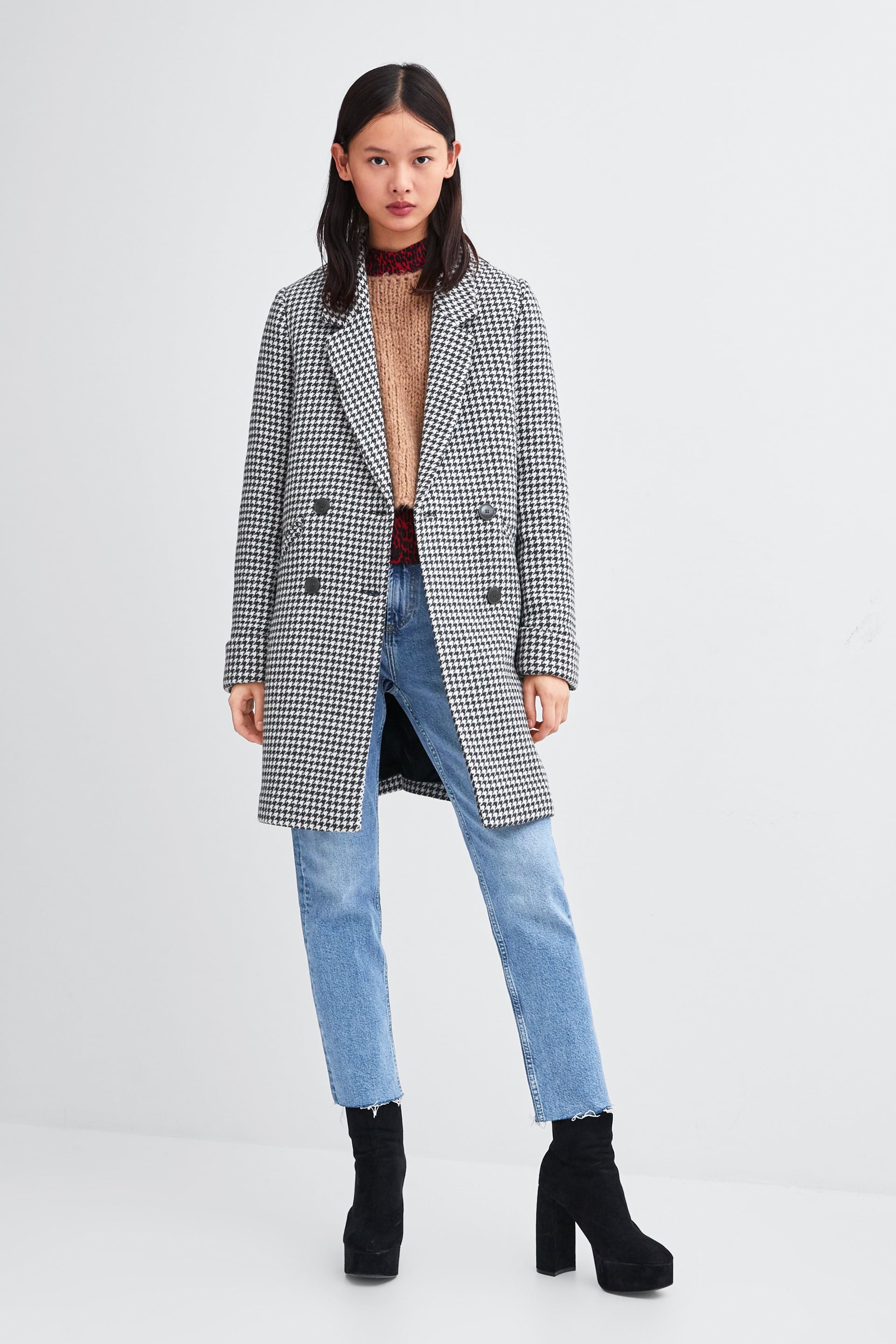 Houndstooth women’s coat from Zara